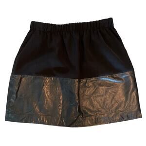 Vince Black Lambs Leather Mini Skirt size Small